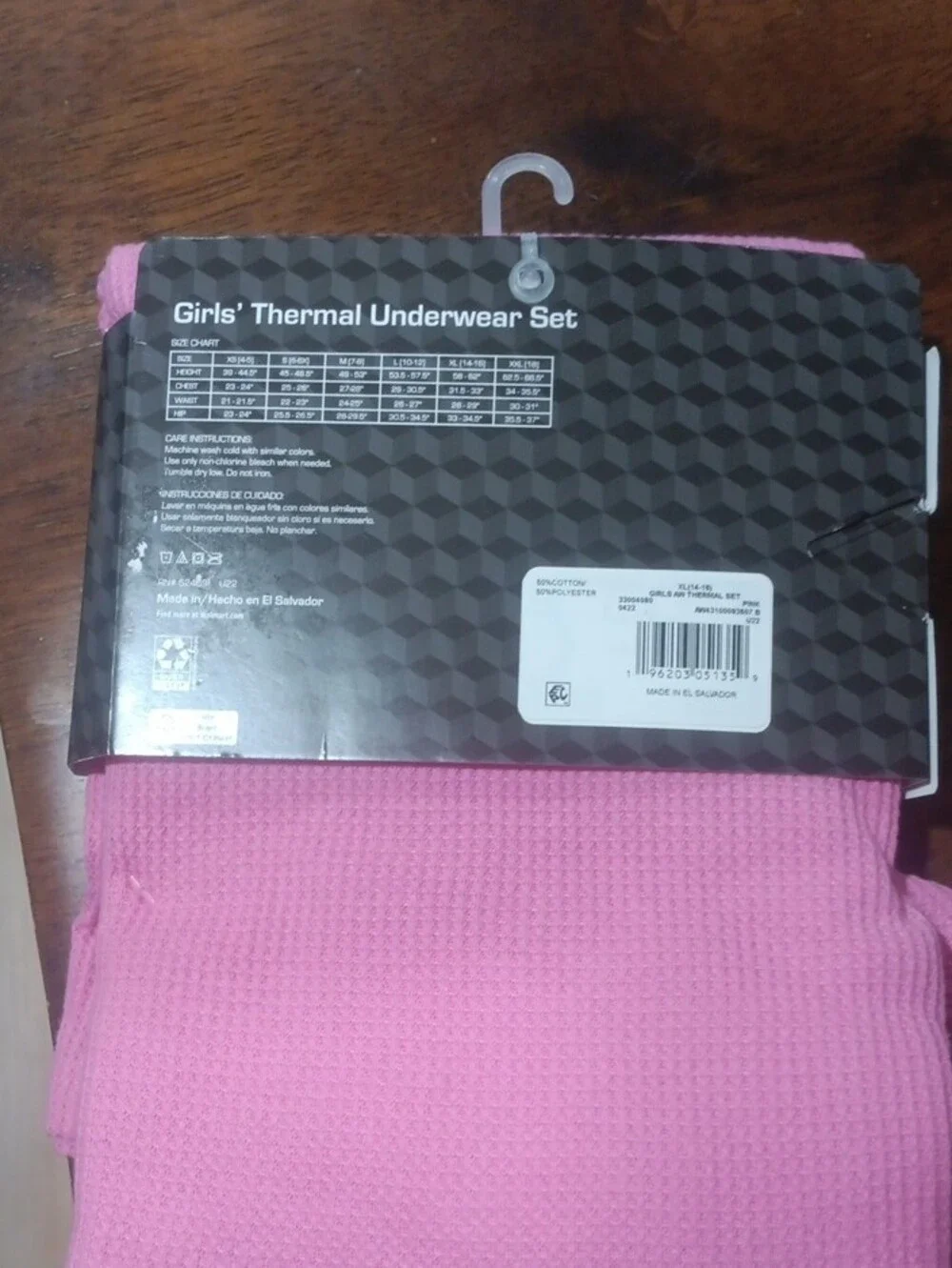 Athletic Works Girls' Thermal Undershirt Set - Pink